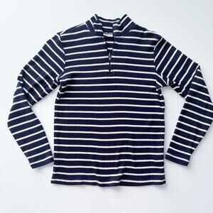 L.L. Bean Striped Quarter Zip Sweater